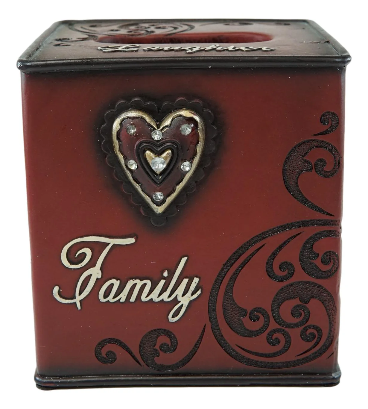 Rustic Western Family Love Bless This Home Scroll And Heart Tissue Box Cover - Image 3