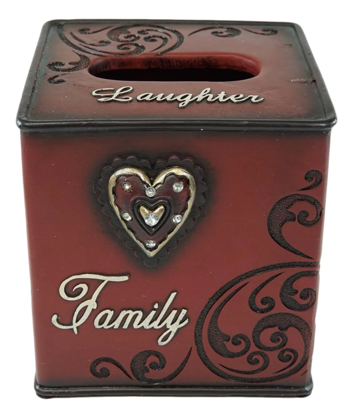 Rustic Western Family Love Bless This Home Scroll And Heart Tissue Box Cover - Image 4