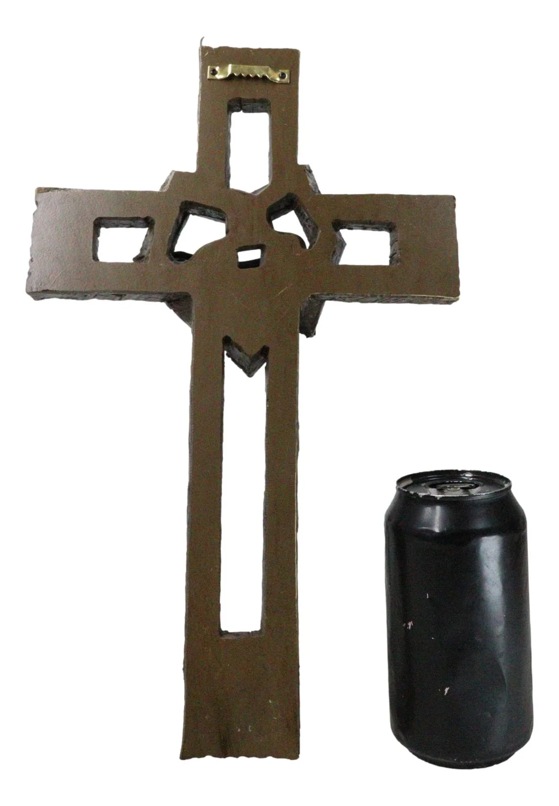 Rustic Western Faux Wooden Barnyard Planks Heart With Knotted Nails Wall Cross - Image 8