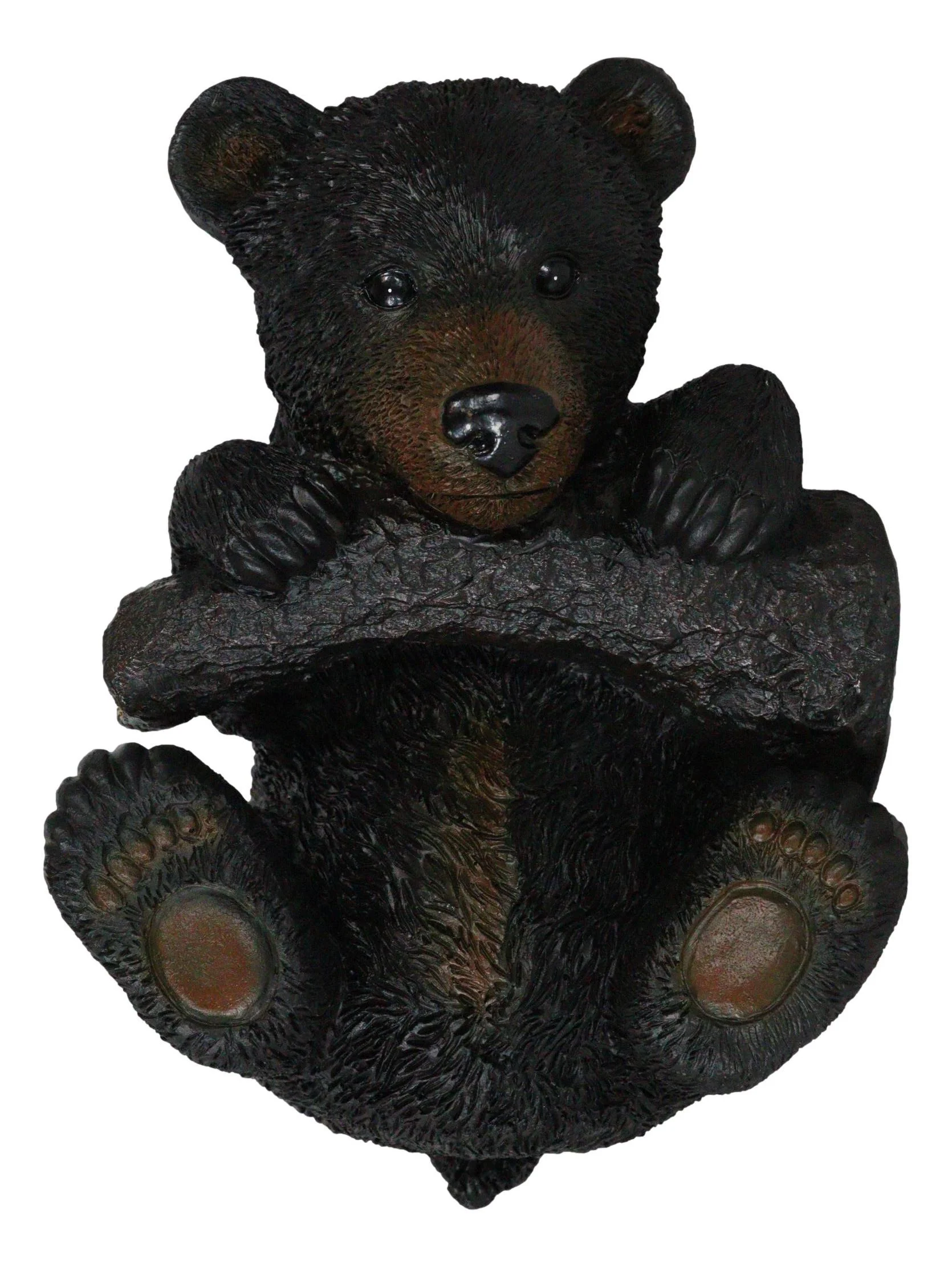 Rustic Western Forest Black Bear Cub Hanging On Branch Wall Or Tree Bark Decor - Image 5