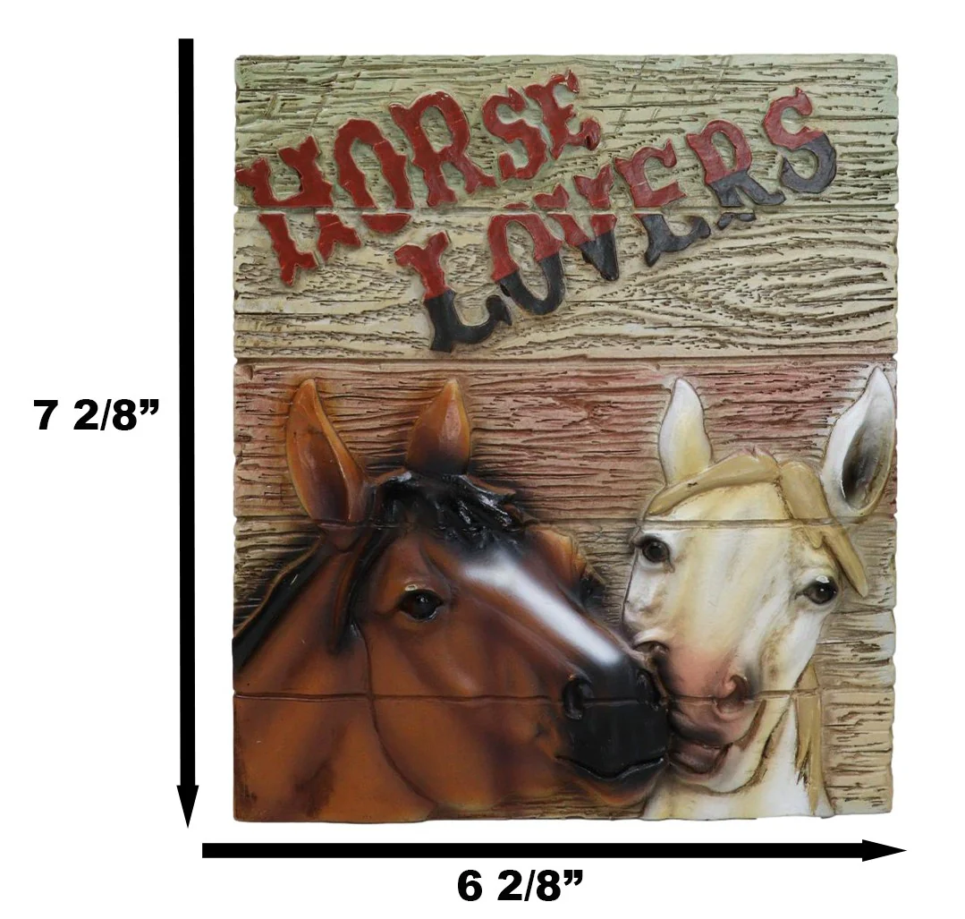 Rustic Western Horse Couple Lovers Faux Wood Wall Decor Frameless Picture Plaque - Image 2