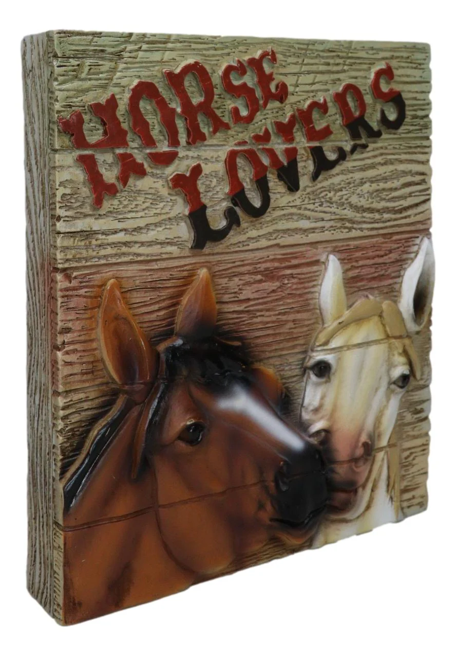 Rustic Western Horse Couple Lovers Faux Wood Wall Decor Frameless Picture Plaque - Image 3