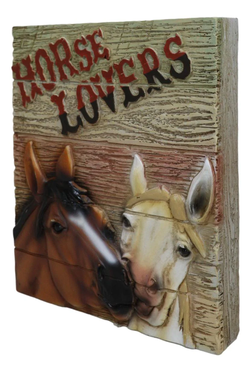 Rustic Western Horse Couple Lovers Faux Wood Wall Decor Frameless Picture Plaque - Image 4