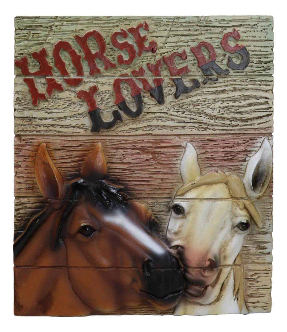 Rustic Western Horse Couple Lovers Faux Wood Wall Decor Frameless Picture Plaque - Image 5