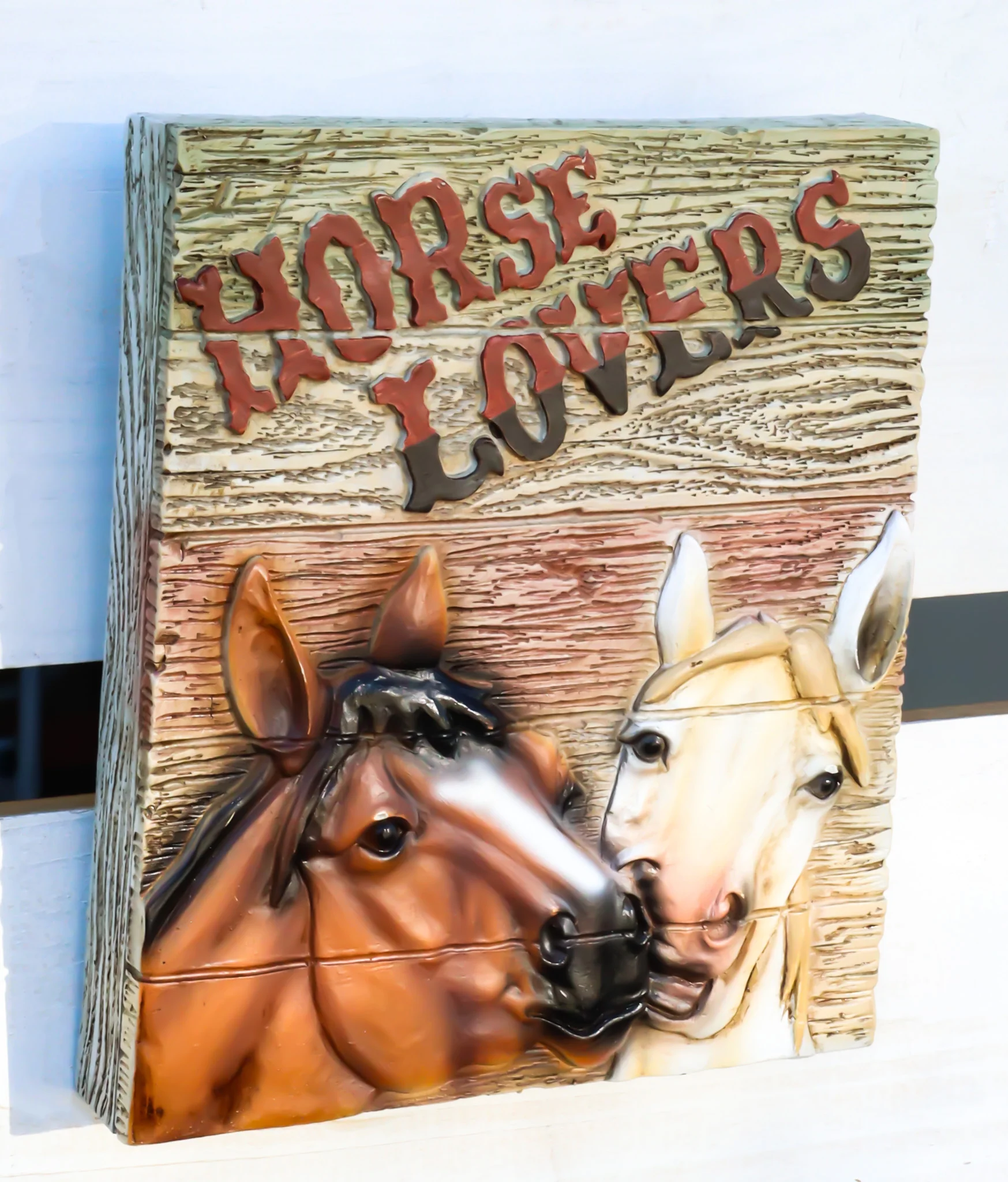 Rustic Western Horse Couple Lovers Faux Wood Wall Decor Frameless Picture Plaque - Image 9
