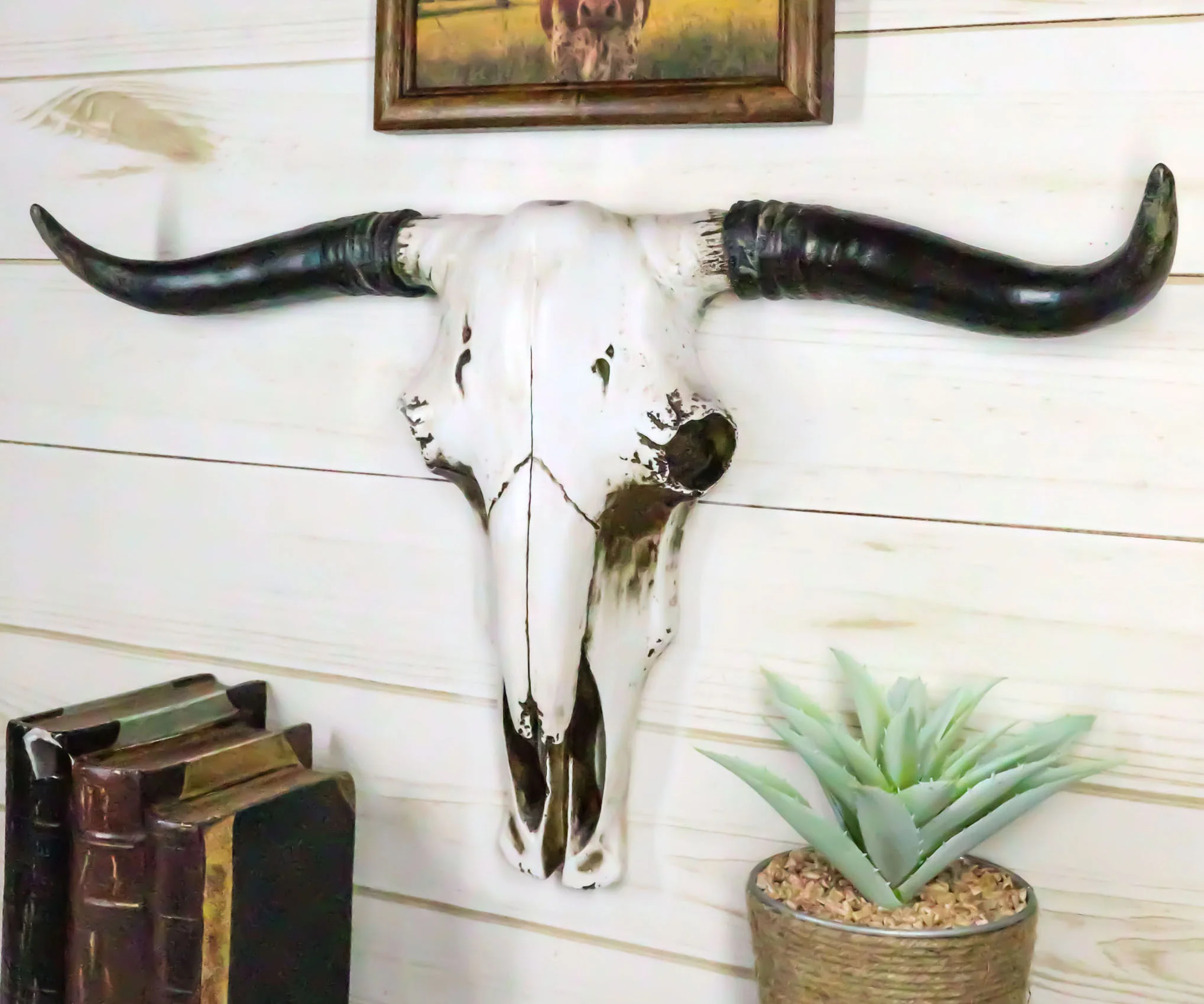 Rustic Western Longhorn Bull Cow Steer Head Skull Wall Decor Plaque 20.5"L - Image 10