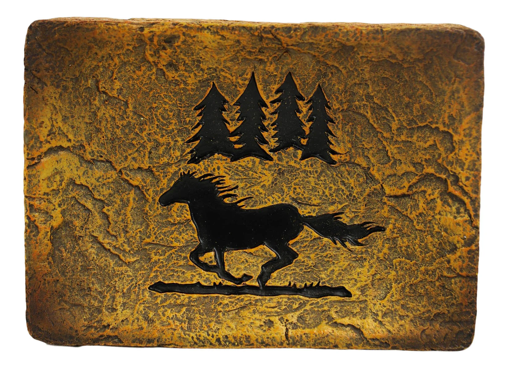 Rustic Western Mustang Horse Pine Trees Silhouette Bar Soap Dish Holder Figurine - Image 4