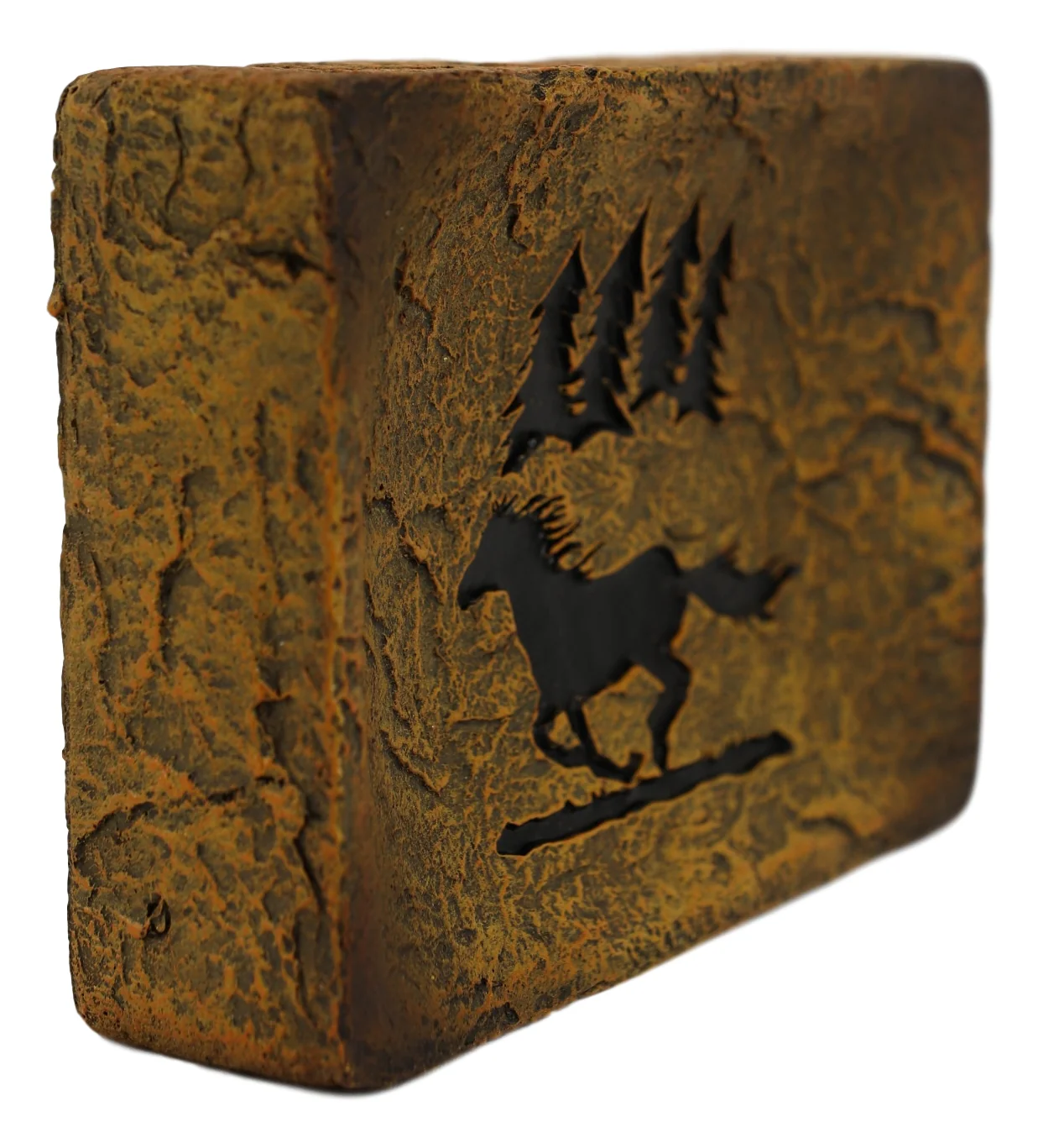 Rustic Western Mustang Horse Pine Trees Silhouette Bar Soap Dish Holder Figurine - Image 5