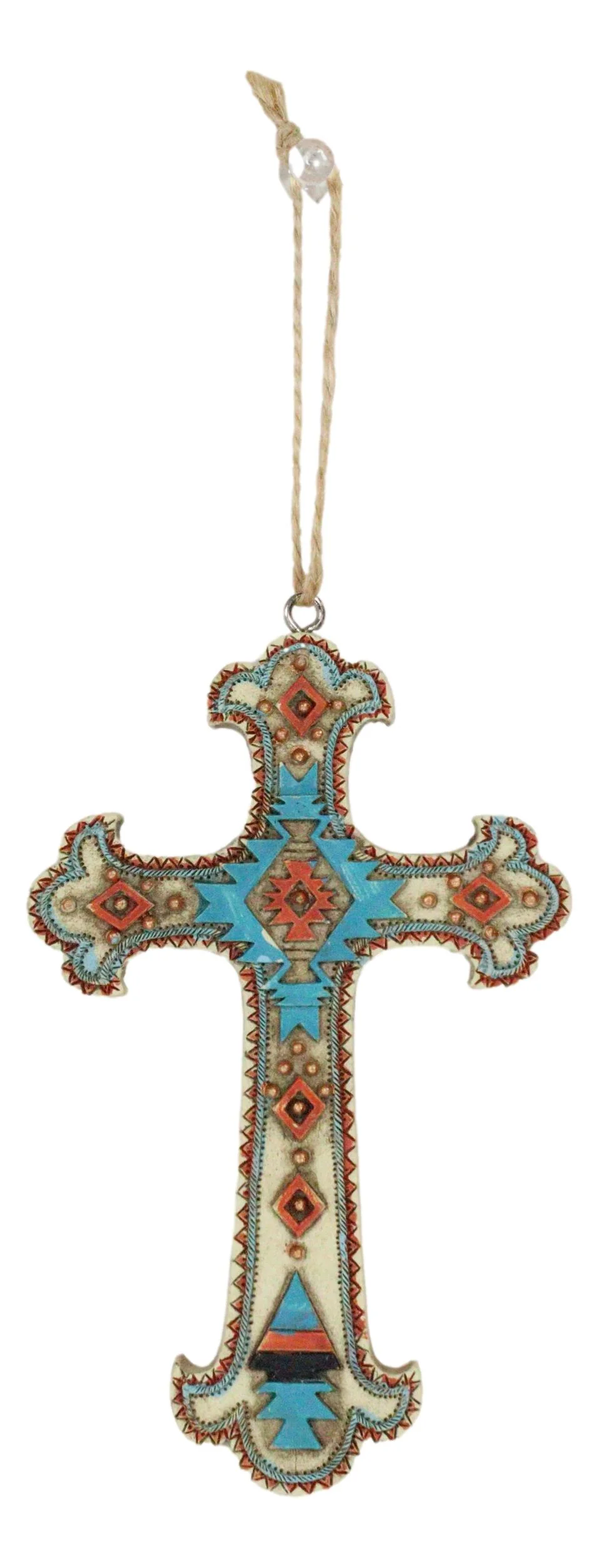Rustic Western Native Indian Christian Crosses Set of 4 Christmas Tree Ornaments - Image 6
