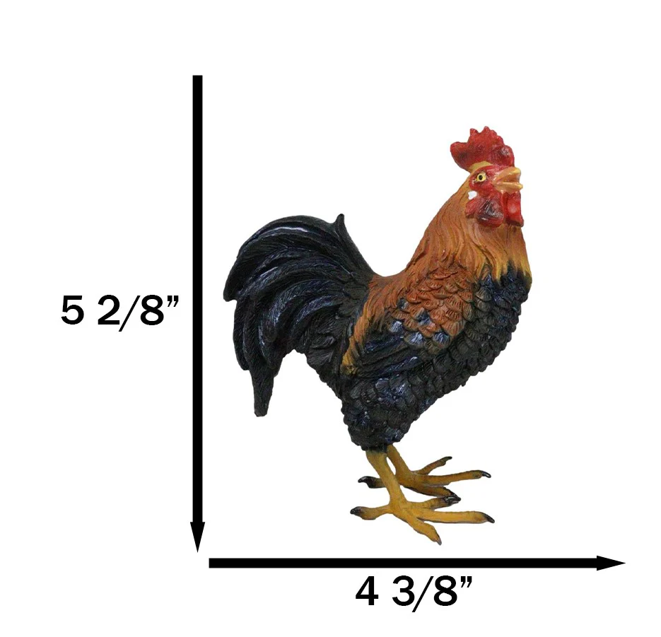 Rustic Western Proud Country Farm Colorful Chicken Rooster Figurine 5.25" Tall - Image 7