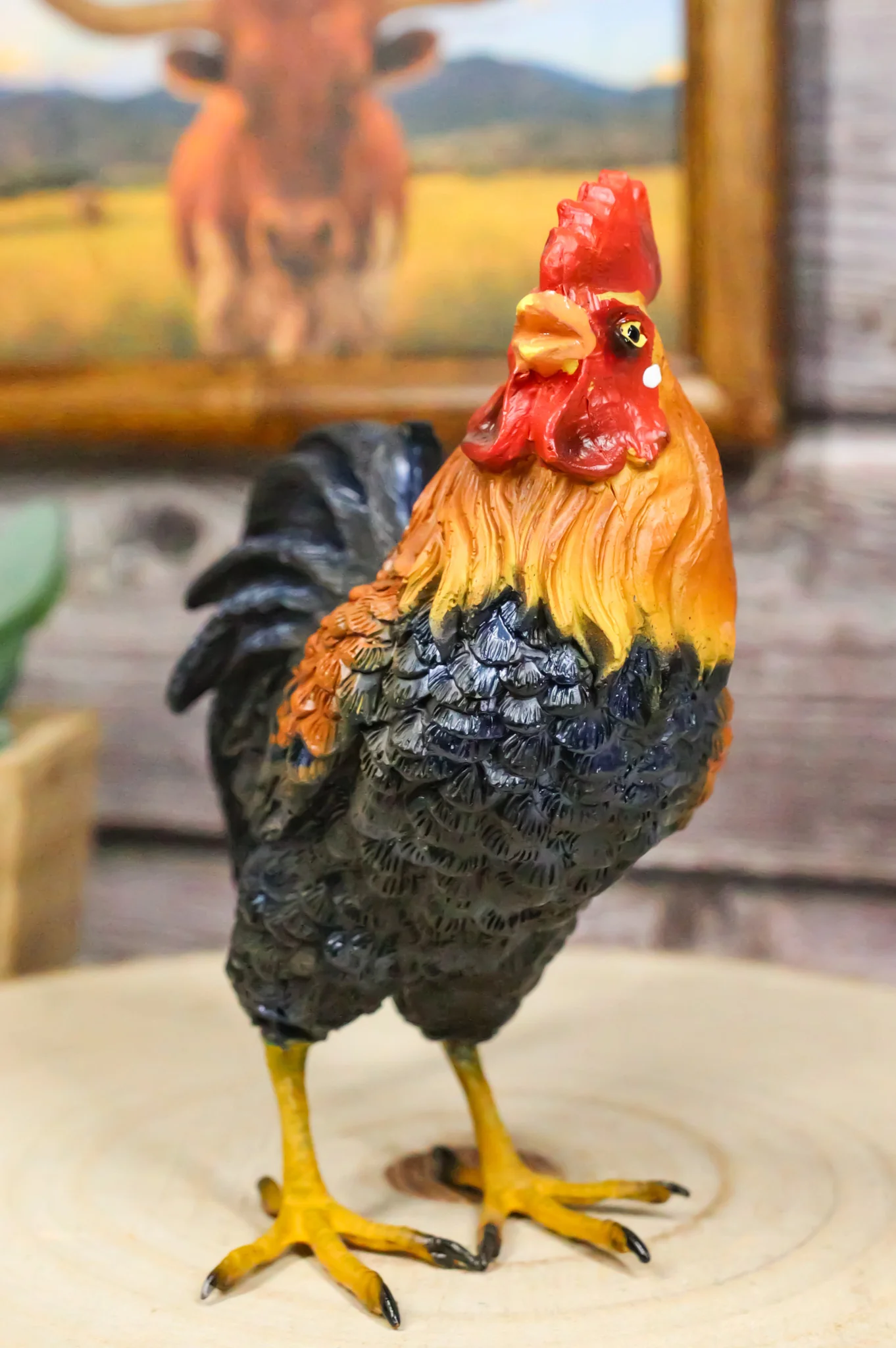 Rustic Western Proud Country Farm Colorful Chicken Rooster Figurine 5.25" Tall - Image 9