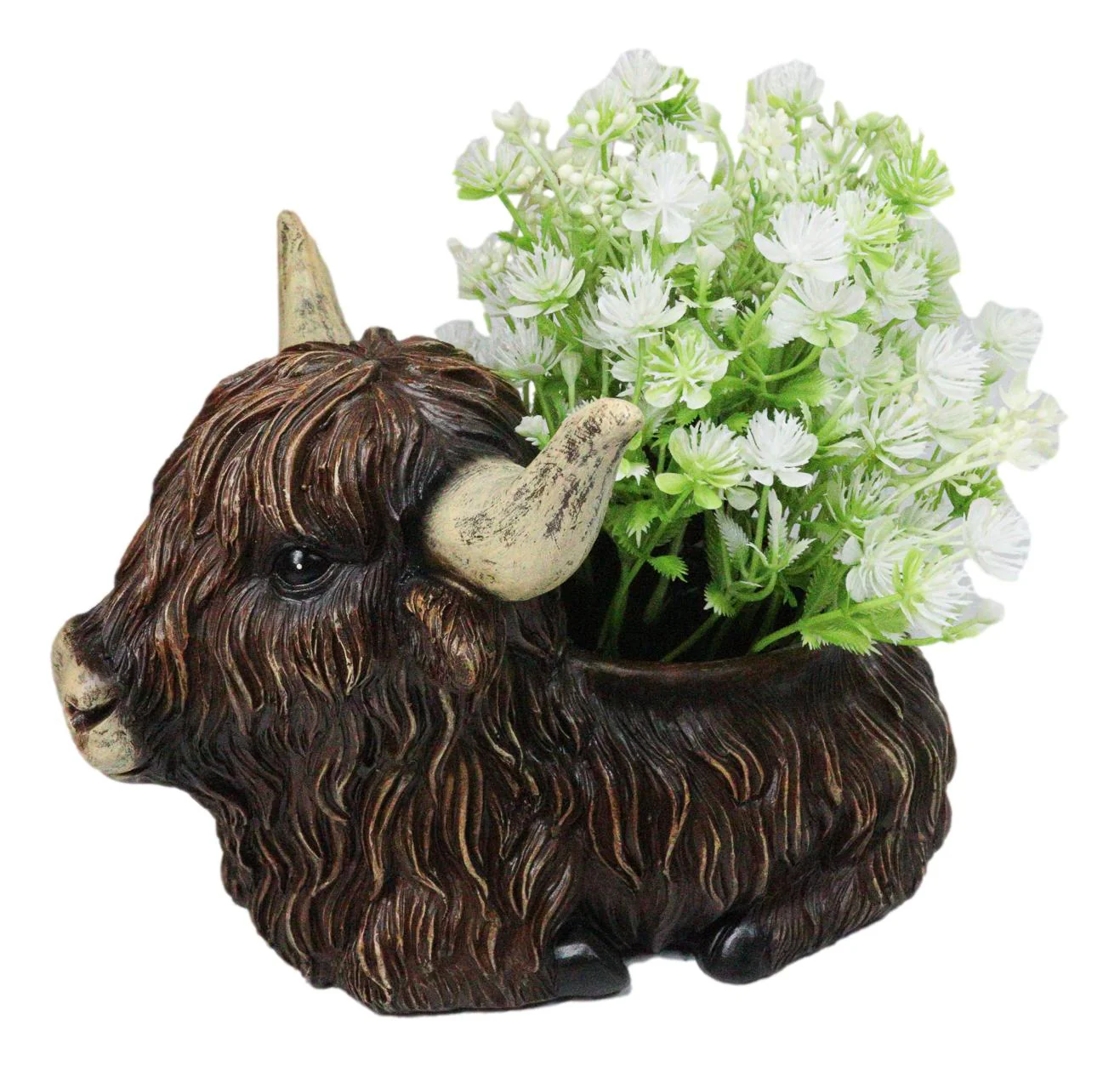 Rustic Western Scottish Highlands Cattle Cow Wine Holder Container Pot Holder 9" - Image 3