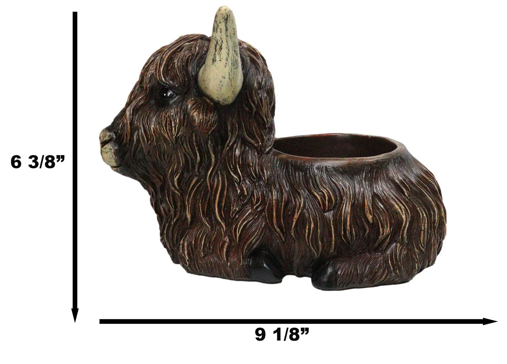 Rustic Western Scottish Highlands Cattle Cow Wine Holder Container Pot Holder 9" - Image 6