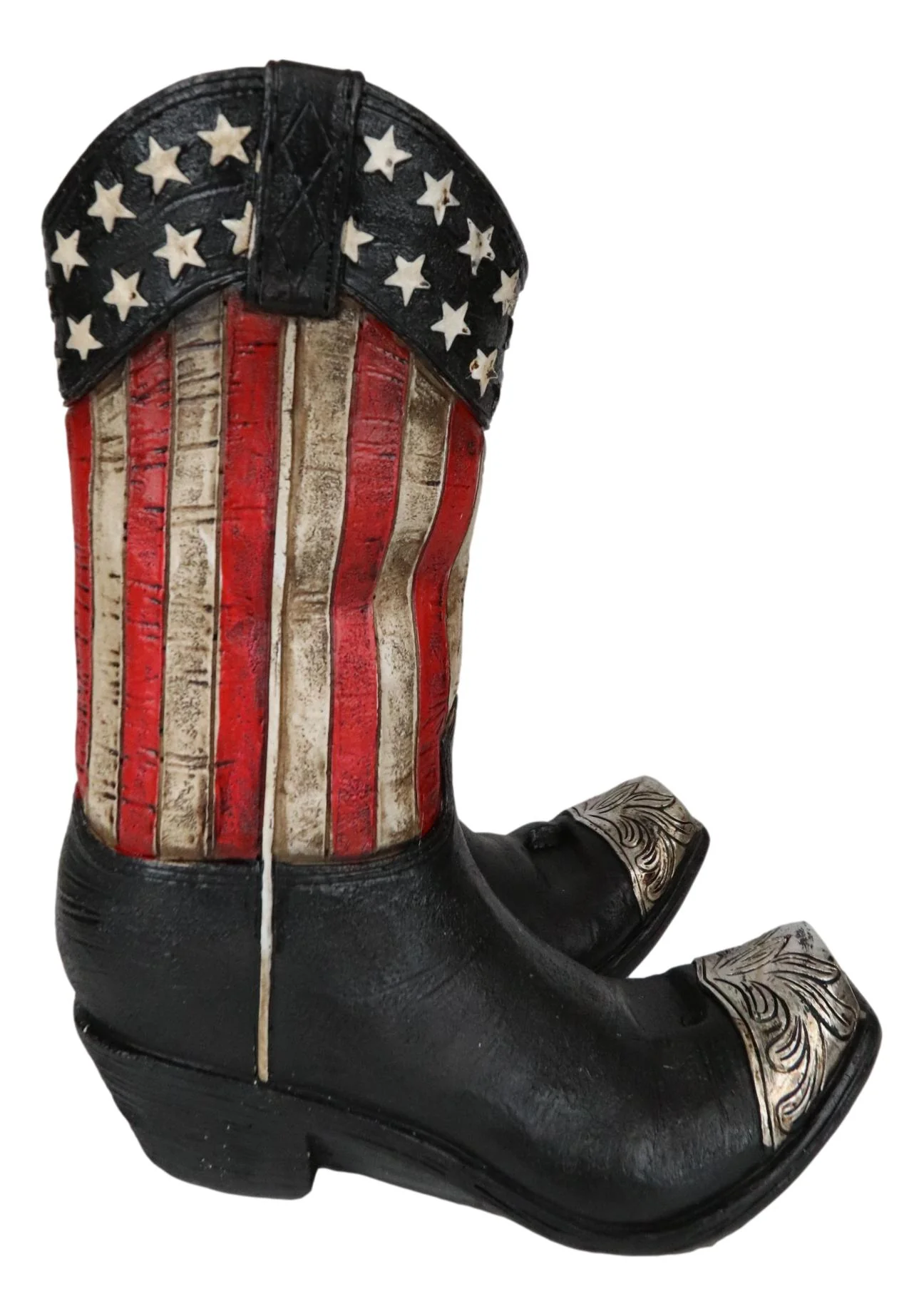 Rustic Western USA Flag Cowboy Boot Figurine Cell Phone Book Holder Easel Stand - Image 2