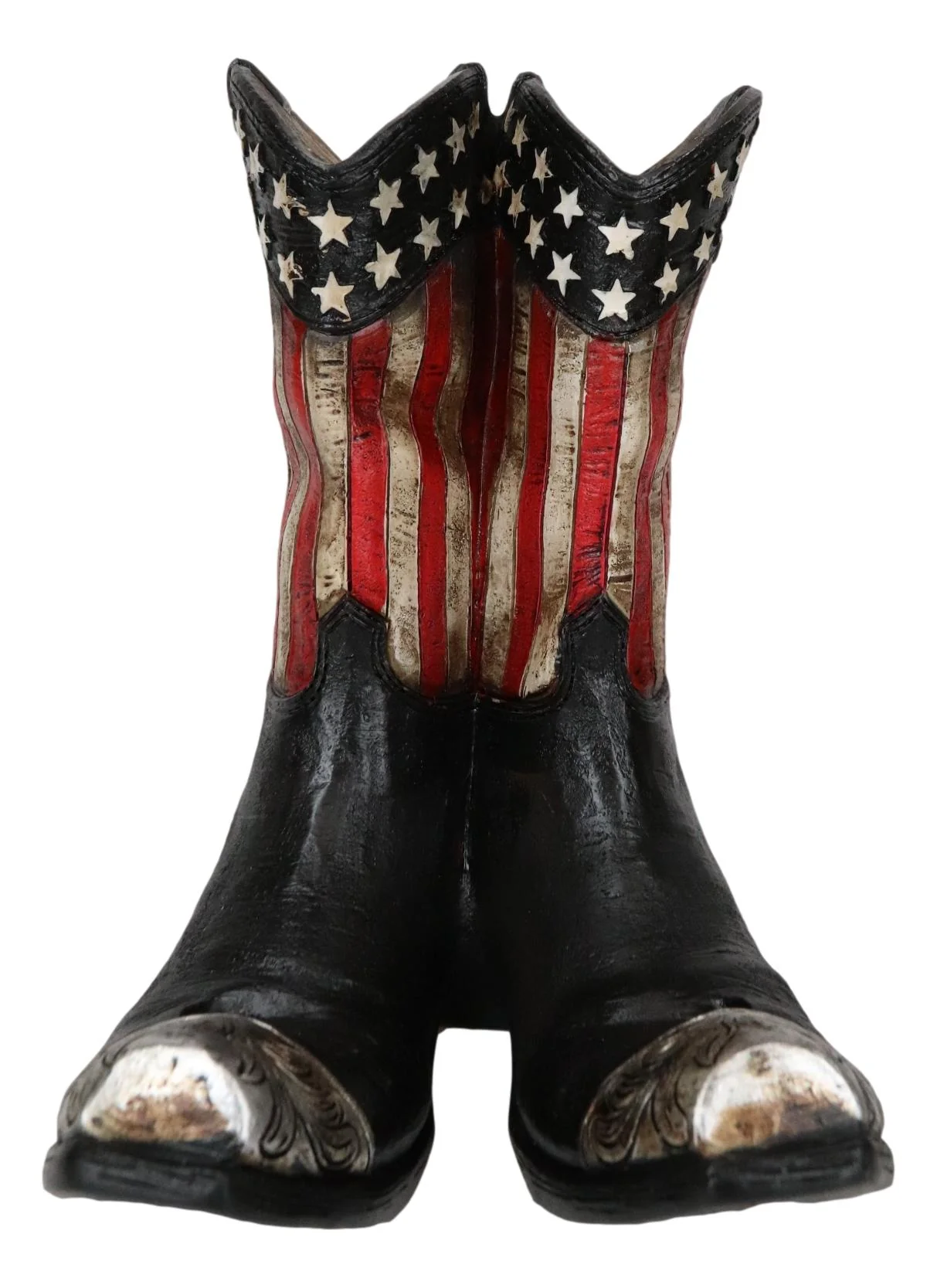 Rustic Western USA Flag Cowboy Boot Figurine Cell Phone Book Holder Easel Stand - Image 3