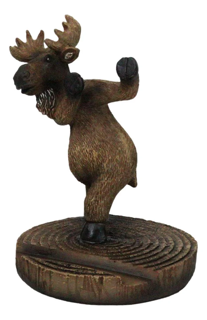 Rustic Western Whimsical Elk Moose Standing On Tree Ring Cell Phone Holder Stand - Image 8