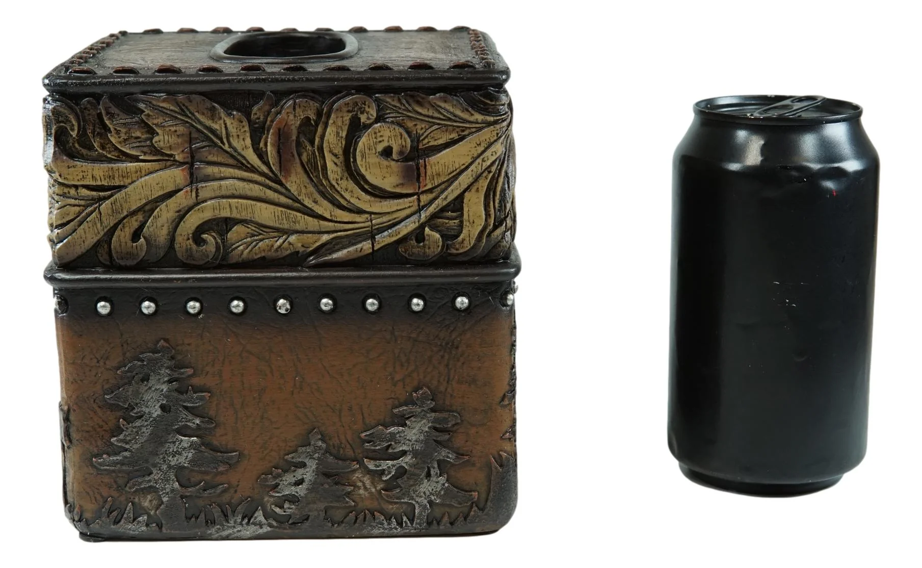 Rustic Western Wild Horses With Floral Gold Patterns Tissue Box Cover Figurine - Image 5