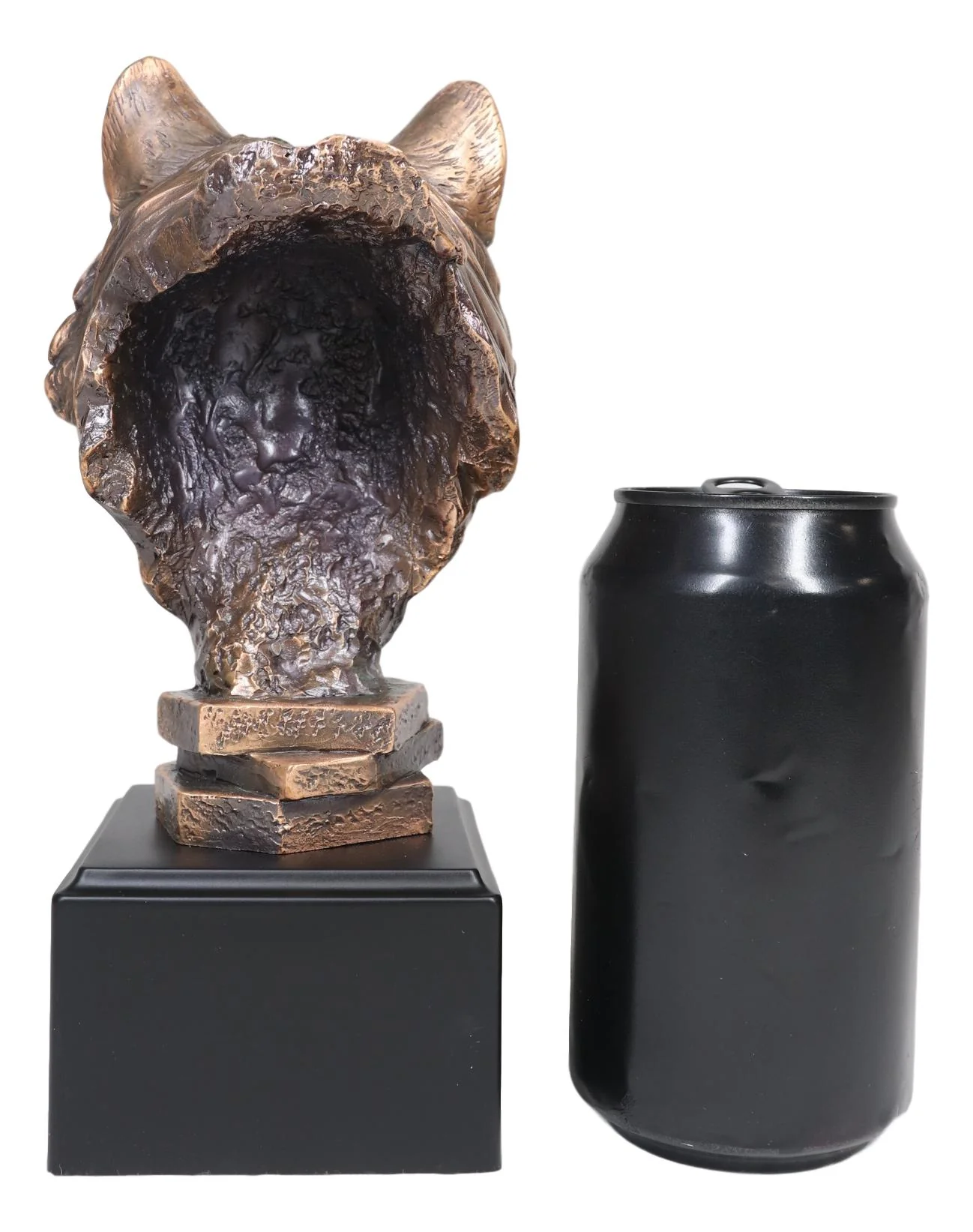 Ebros Rustic Woodlands Spirit Wolf Head Bust Electroplated Bronze Finish Statue Decor - Image 6
