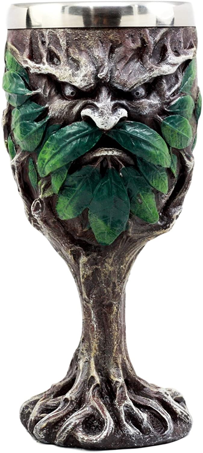Rustic Woods Forest Spirit Greenman And Greenlady Wine Goblet Chalice Set 8oz - Image 3