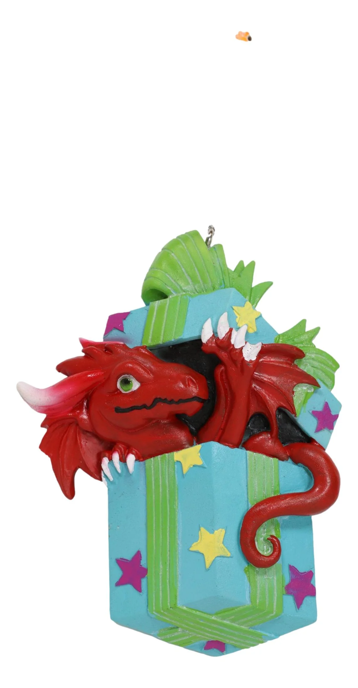 Ruth Thompson Red Dragon In Wrapped Gift Box Christmas Tree Hanging Ornament - Image 3