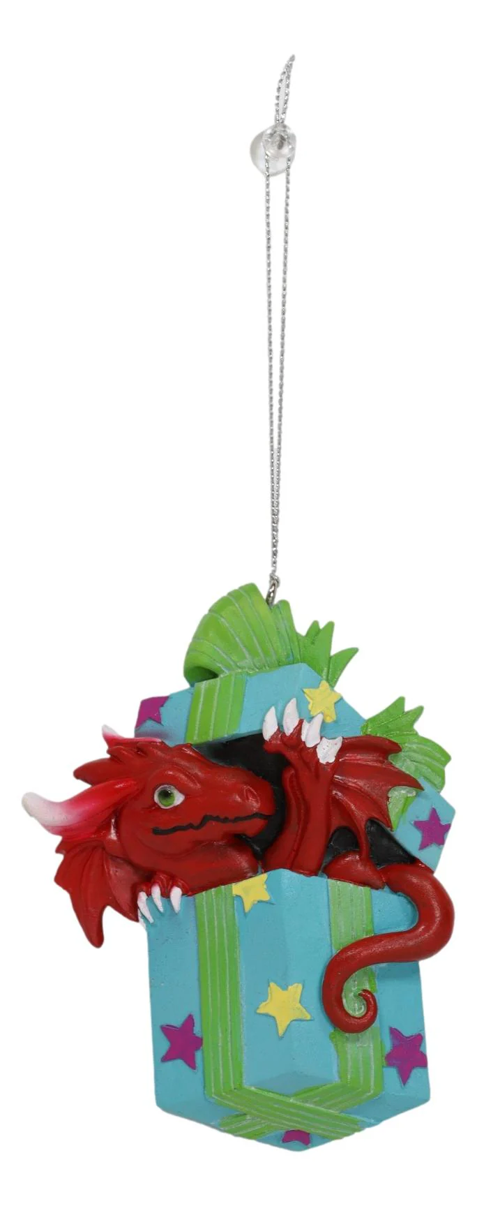 Ruth Thompson Red Dragon In Wrapped Gift Box Christmas Tree Hanging Ornament - Image 4