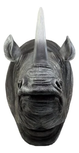 Safari Black Rhino Wall Plaque 14.5"H Taxidermy Rhinoceros Wall Decor Sculpture - Image 3