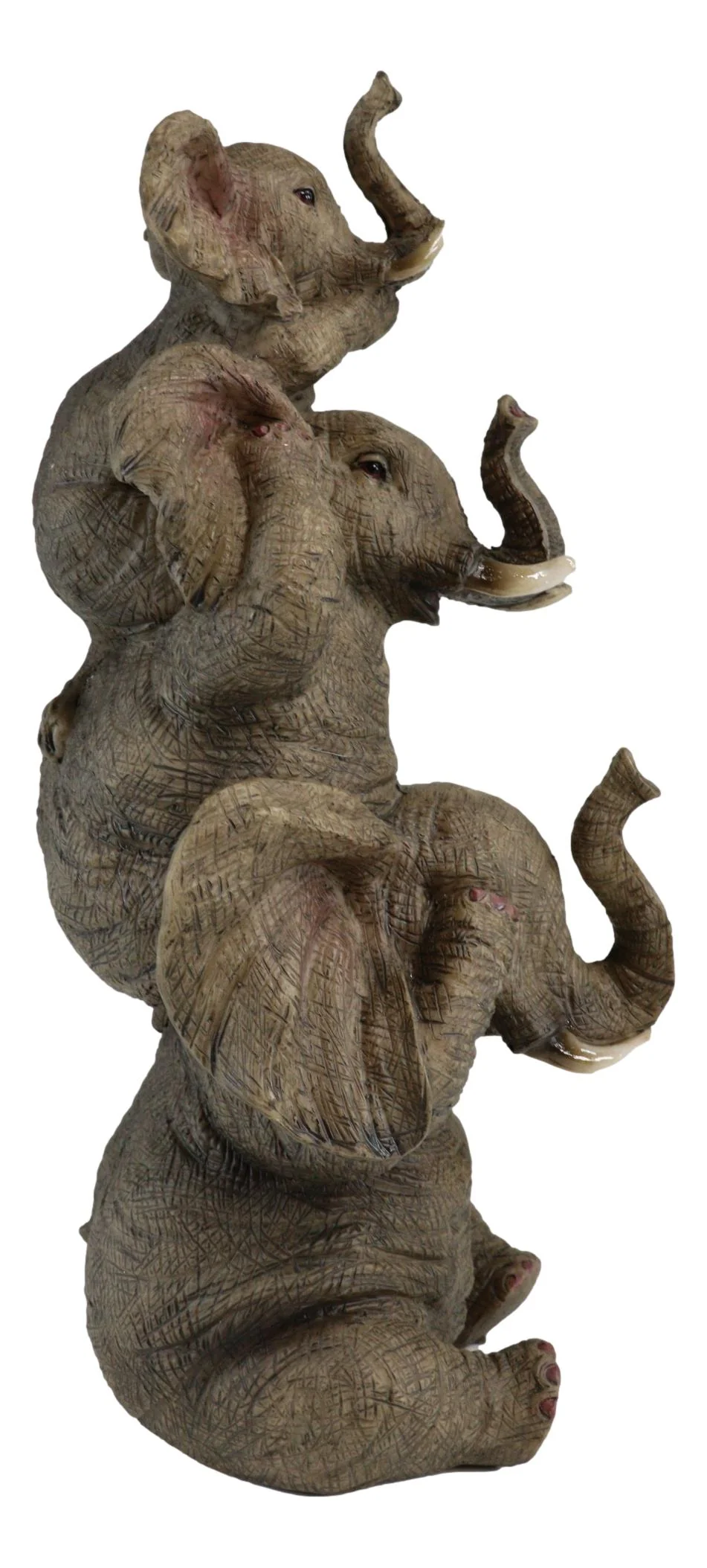 Ebros Safari Acrobats See Hear Speak No Evil Elephants Stacked Figurine 9.5" - Image 6
