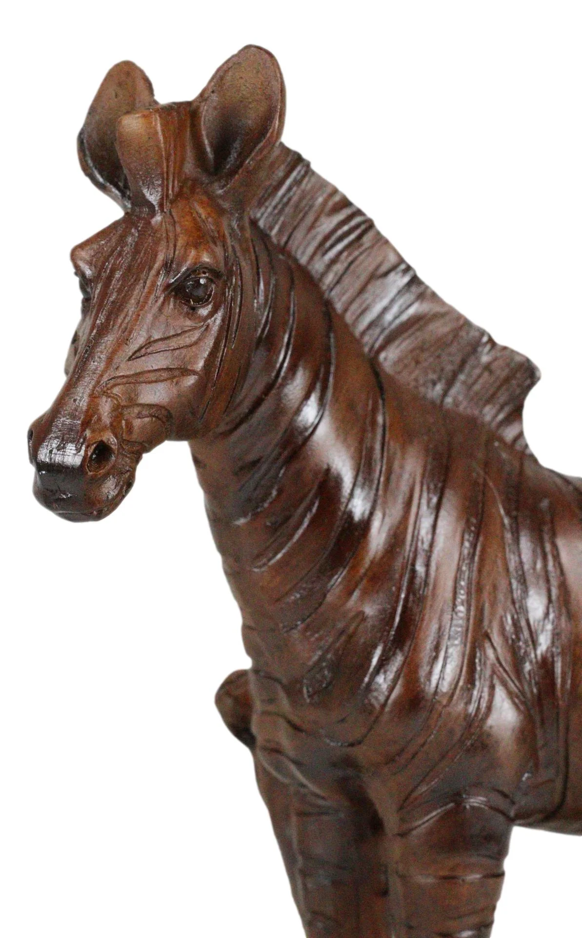 Safari Savanna Grasslands Animal Wildlife Zebra Horse Figurine Faux Wood Finish - Image 7