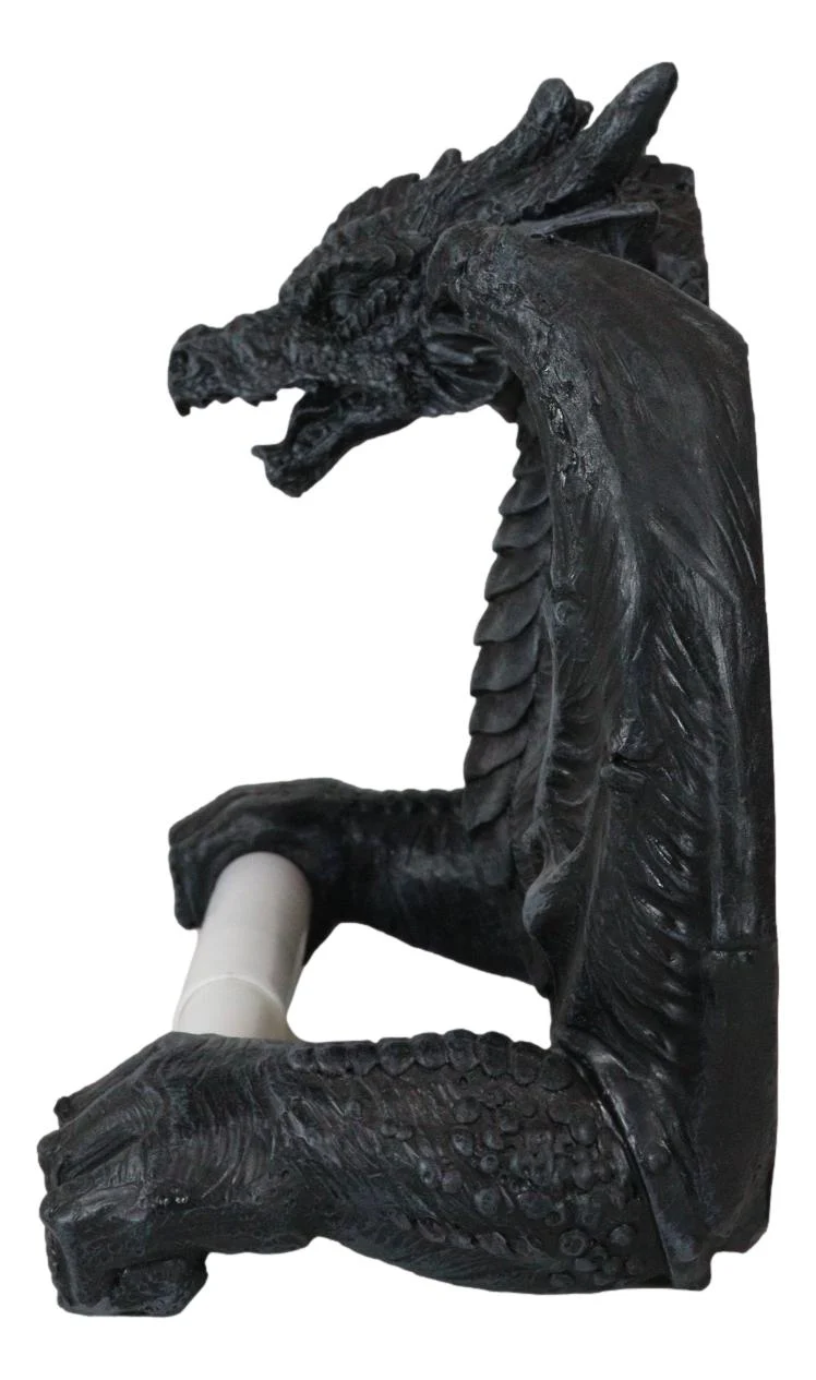 Saurian Servant Mythical Gothic Serpentine Dragon Toilet Paper Holder 9"H - Image 4