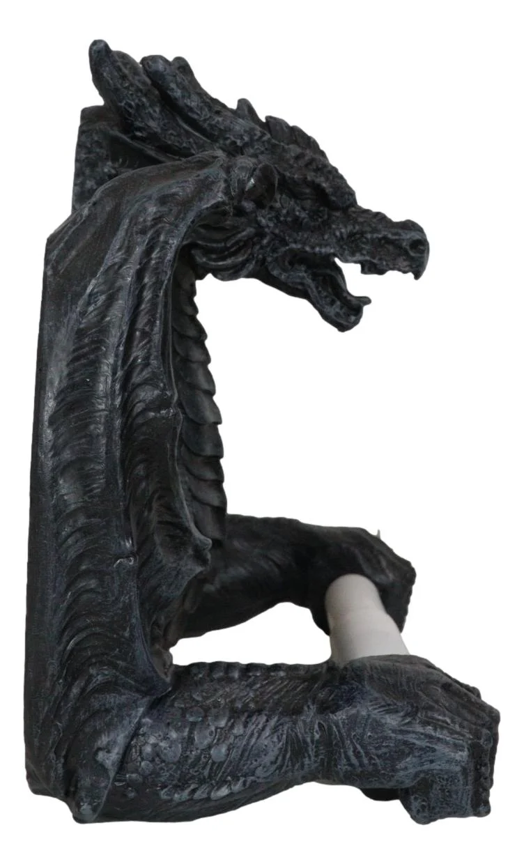 Saurian Servant Mythical Gothic Serpentine Dragon Toilet Paper Holder 9"H - Image 5