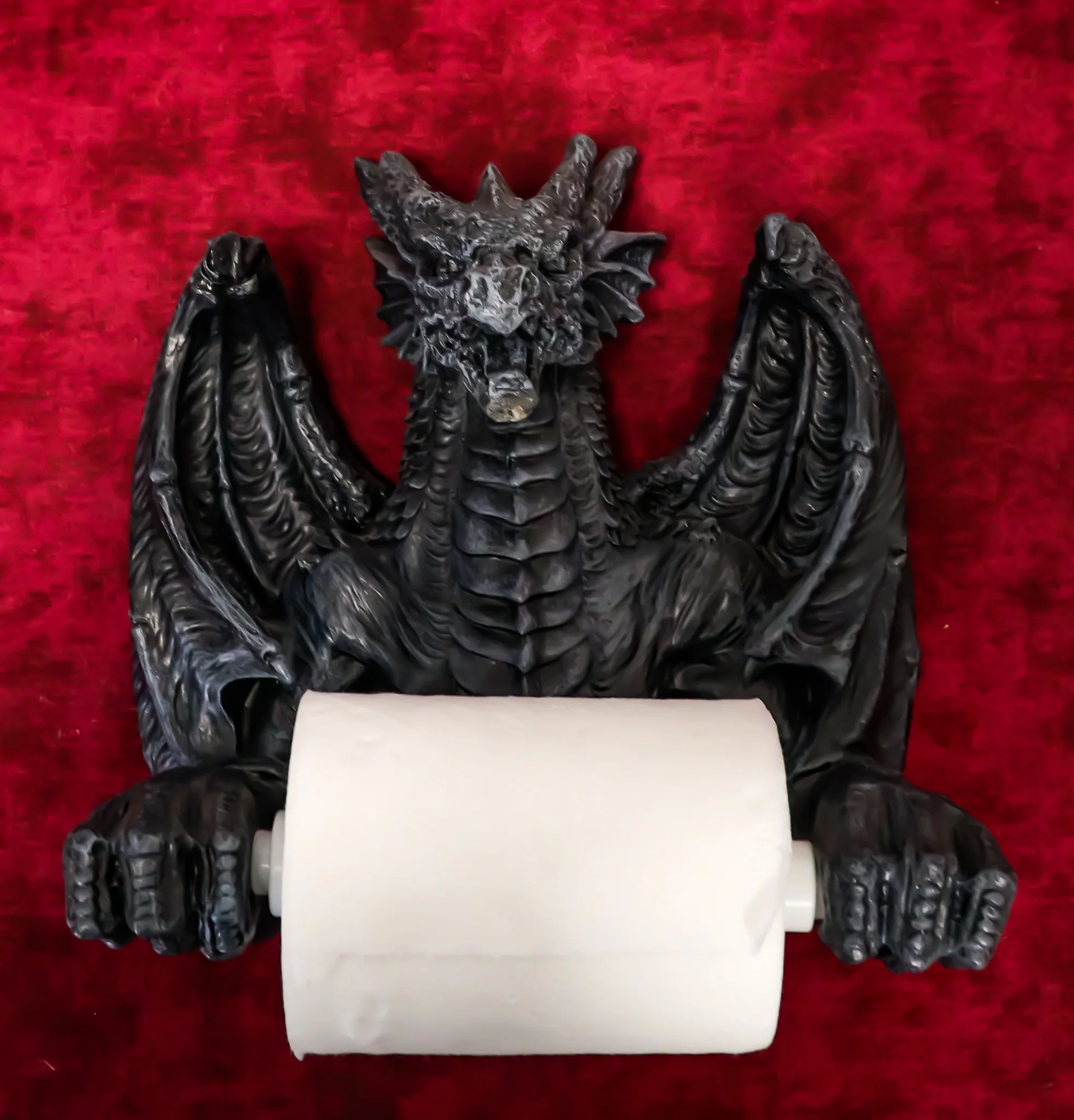 Saurian Servant Mythical Gothic Serpentine Dragon Toilet Paper Holder 9"H - Image 9