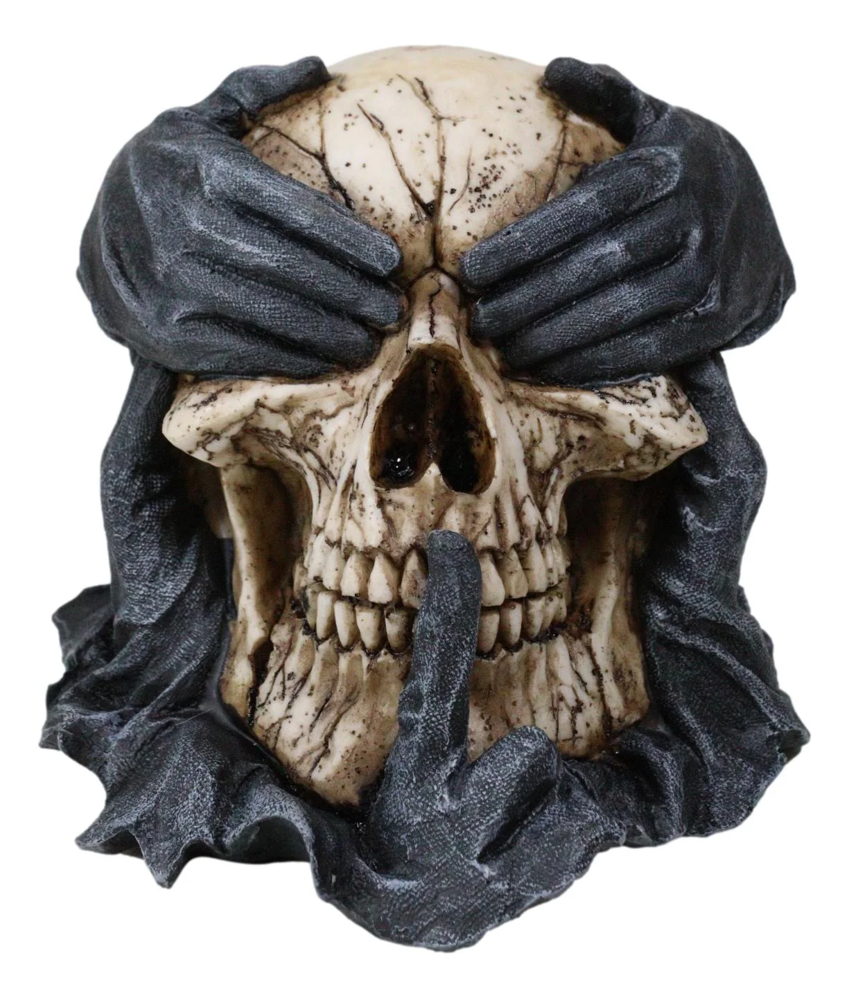 See Hear Speak No Evil Skull Deathly Gallows Gothic Grim Pantomime Figurine - Image 5