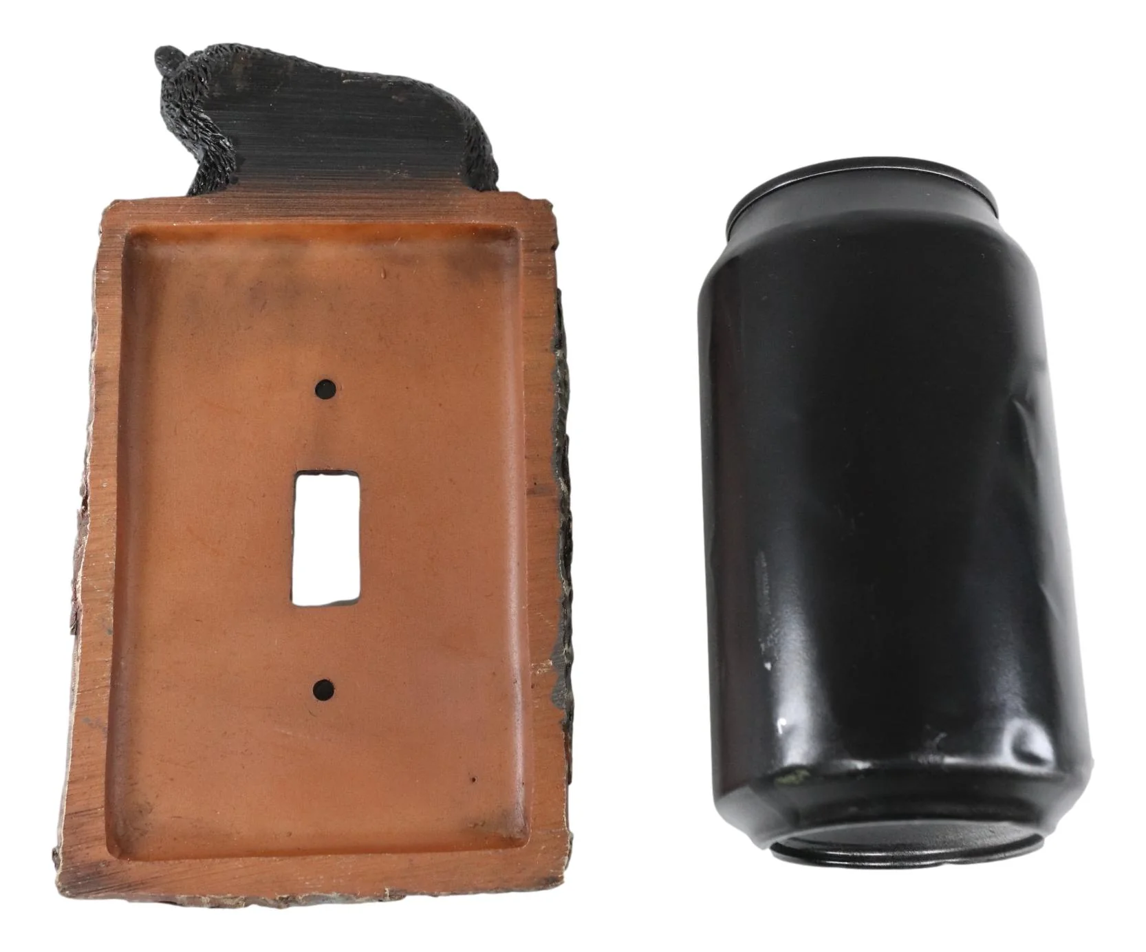 Set of 2 Rustic Faux Tree Bark With Black Bear Single Toggle Wall Switch Plates - Image 6