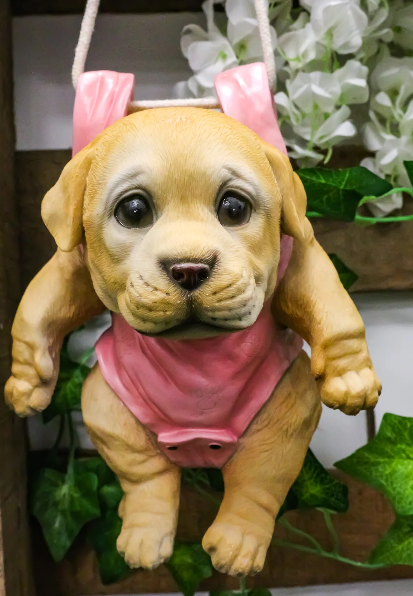 Set Of 2 Teacup Puppy Dogs On Blue And Pink Baby Onesie Swing Branch Hangers - Image 8