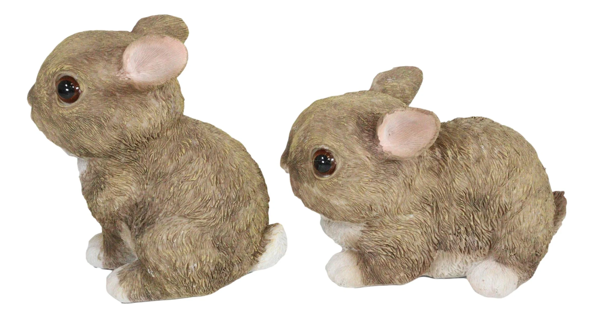 Set Of 2 Whimsical Cute Baby Bunny Rabbits Pet Pal Fairy Garden Figurines - Image 2