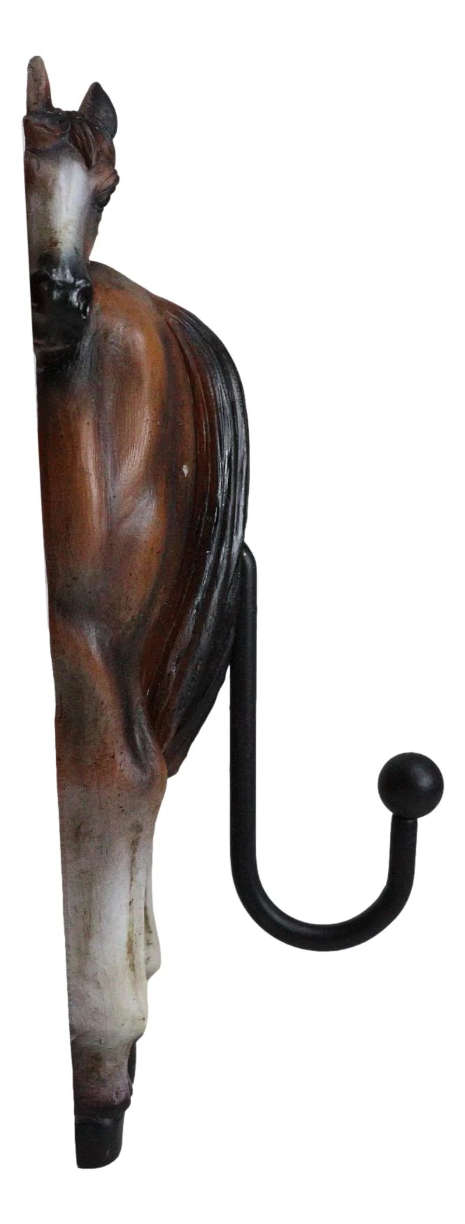 Set of 3 Rustic Western White Brown Chestnut Horses Hind Butt Coat Wall Hooks - Image 4