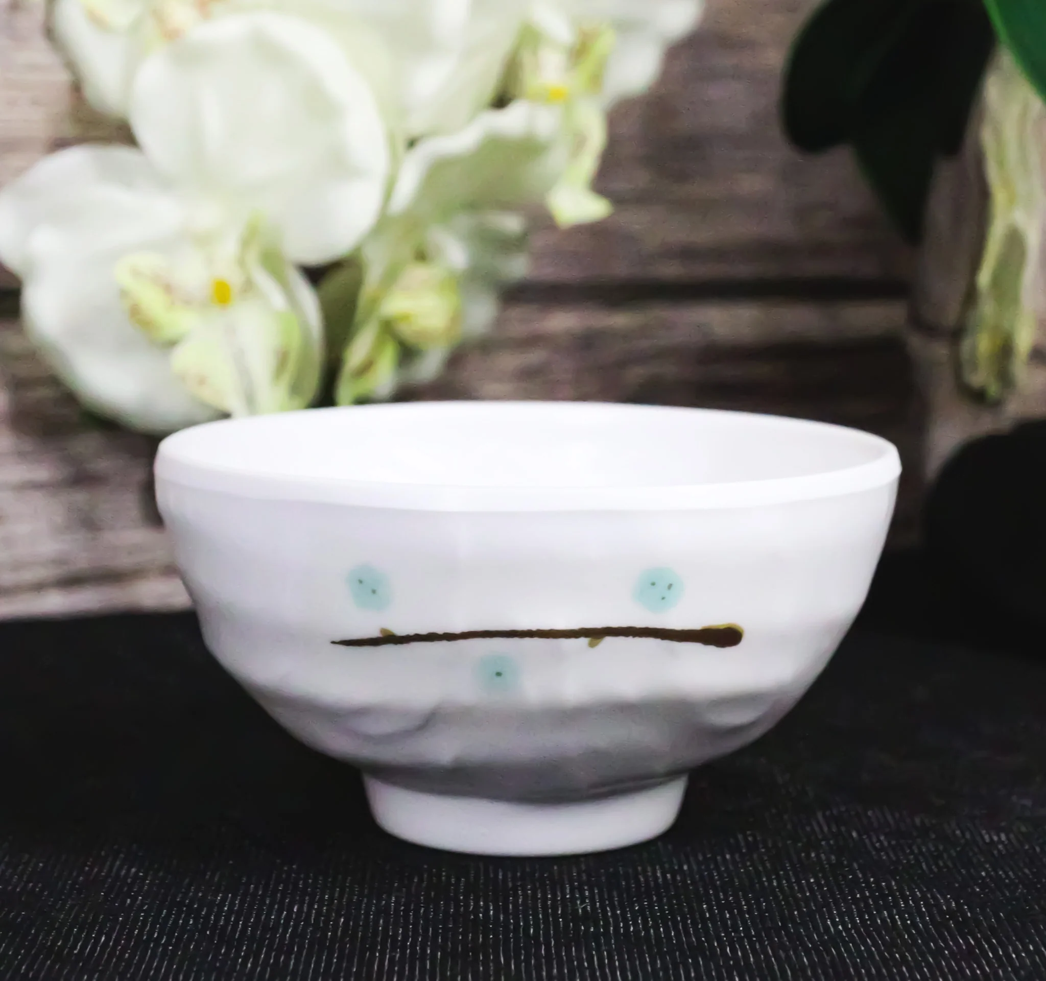 Set of 6 Contemporary Yukino Hana Snow Melamine Round Rice Miso Soup Bowls 10oz - Image 9
