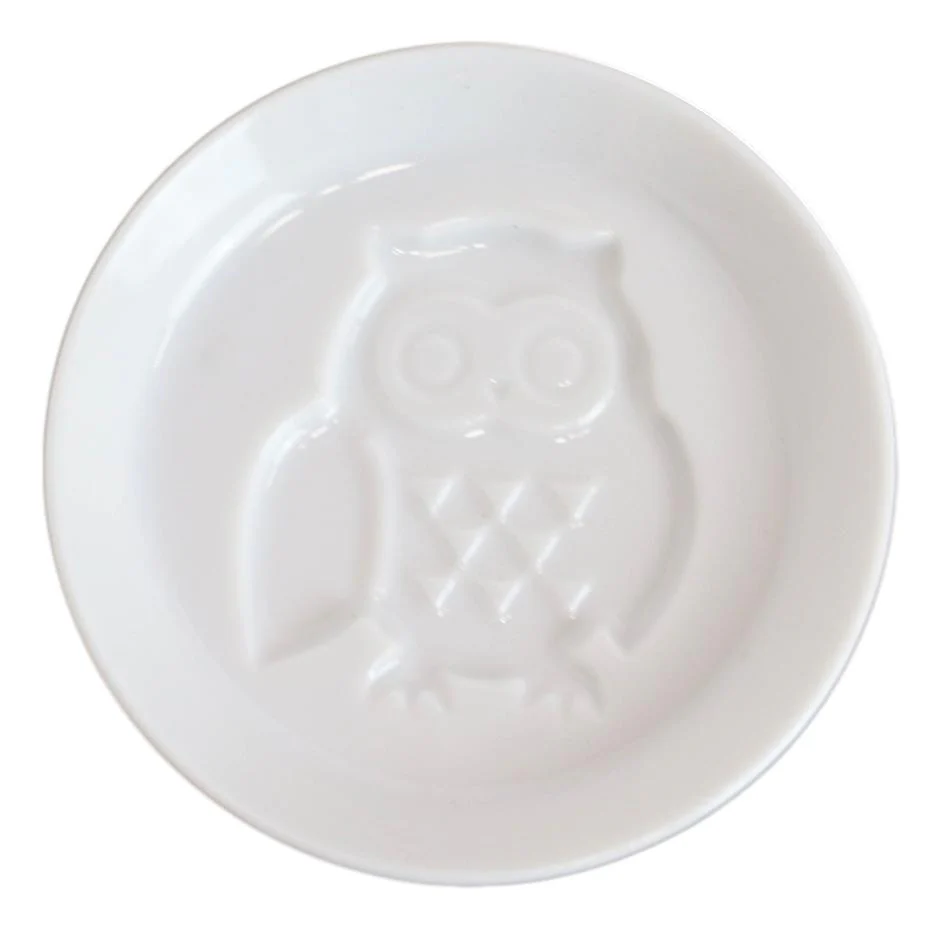 Set Of 6 Japanese White Porcelain Owl Small Dipping Sauce Condiment Dishes Bowls - Image 2