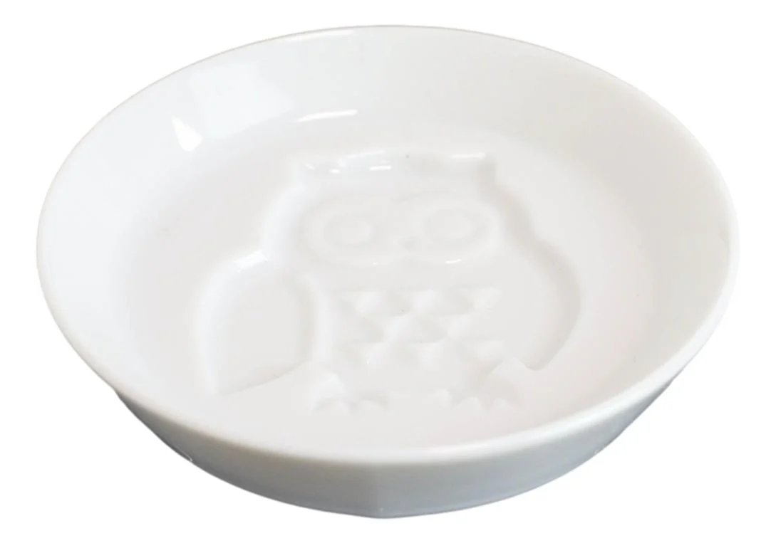 Set Of 6 Japanese White Porcelain Owl Small Dipping Sauce Condiment Dishes Bowls - Image 4