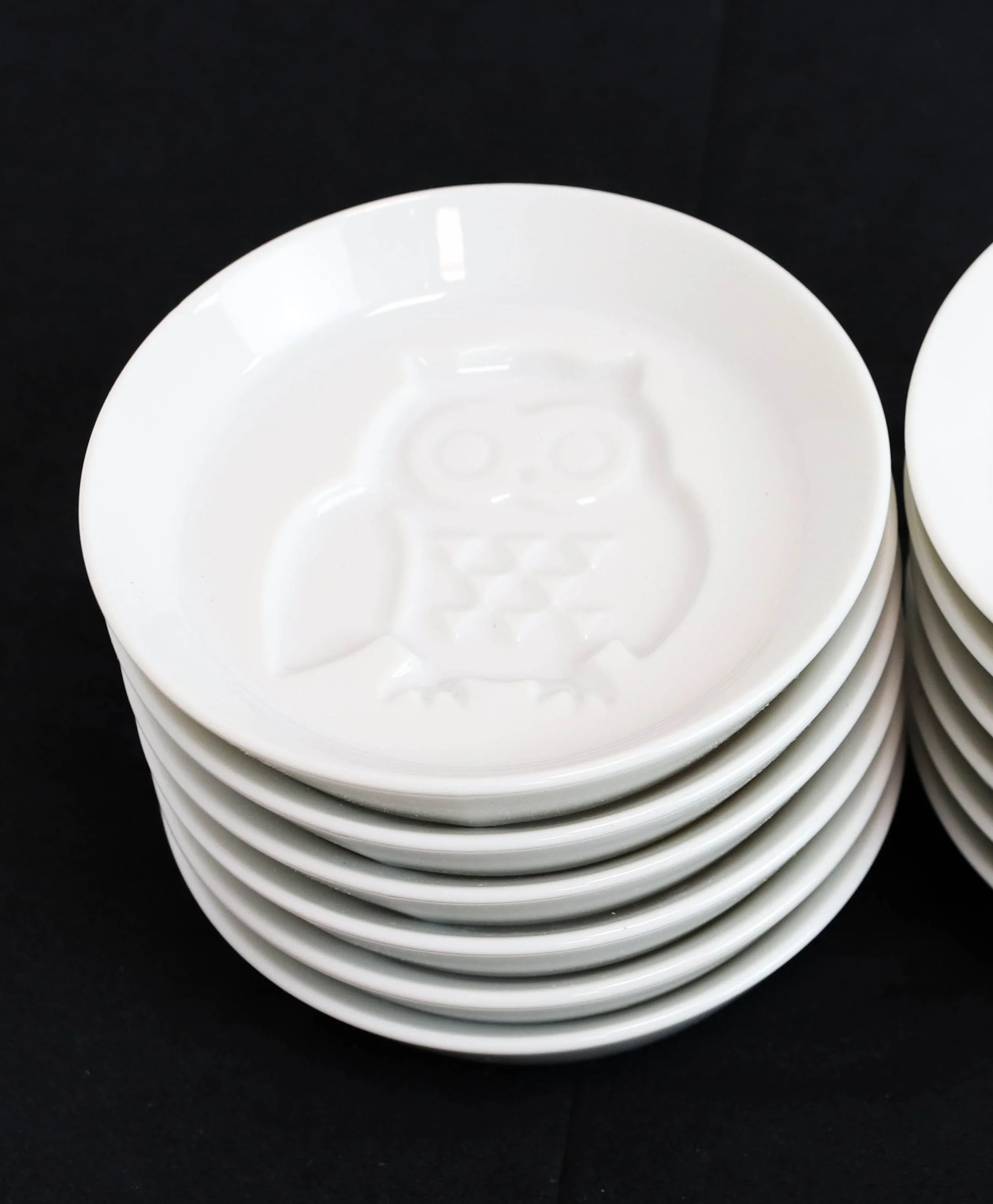 Set Of 6 Japanese White Porcelain Owl Small Dipping Sauce Condiment Dishes Bowls - Image 7