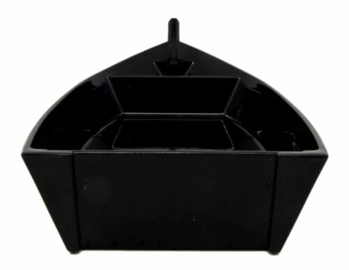 Set of Six Japanese Black Lacquered Plastic Sushi Boat Serving Plate Display - Image 4