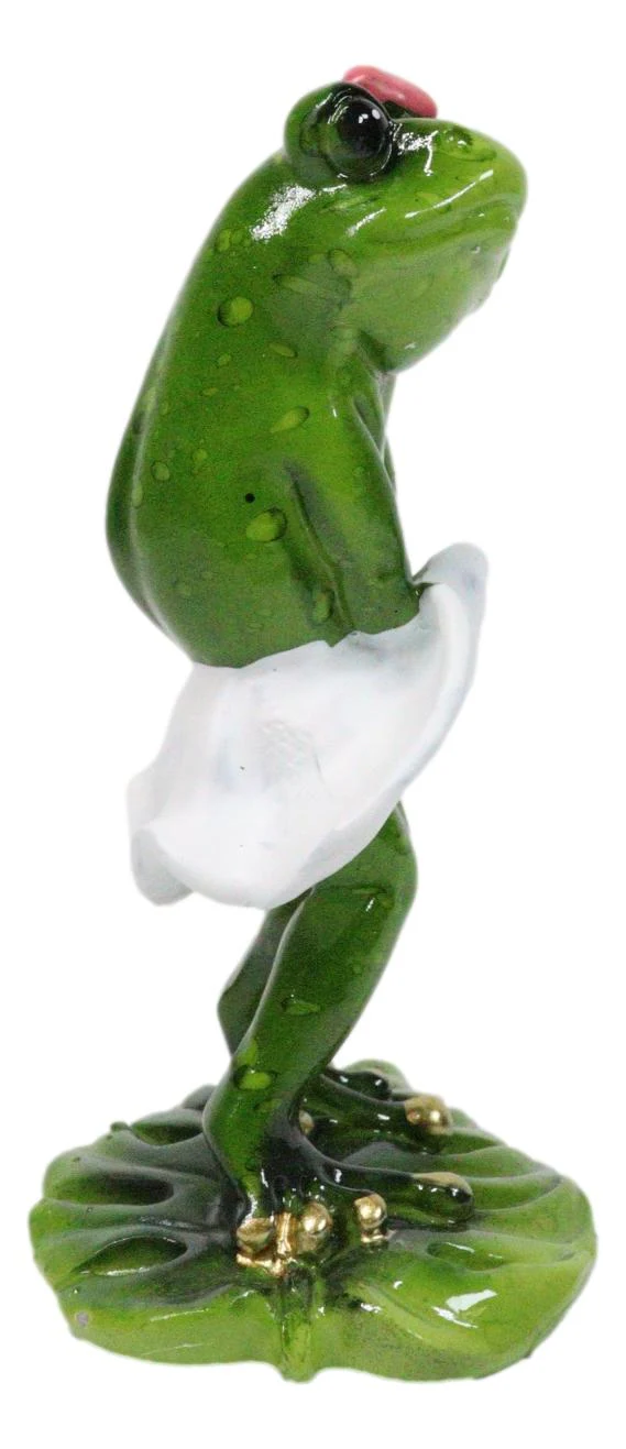 Sexy Lady Marilyn Green Frog with Pink Ribbon and White Cocktail Dress Figurine - Image 5