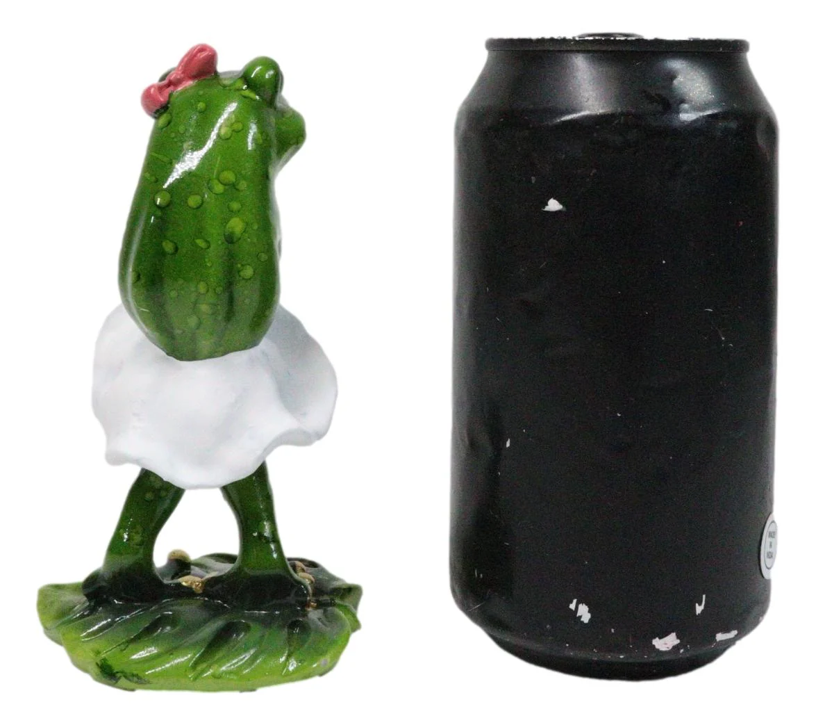 Sexy Lady Marilyn Green Frog with Pink Ribbon and White Cocktail Dress Figurine - Image 7