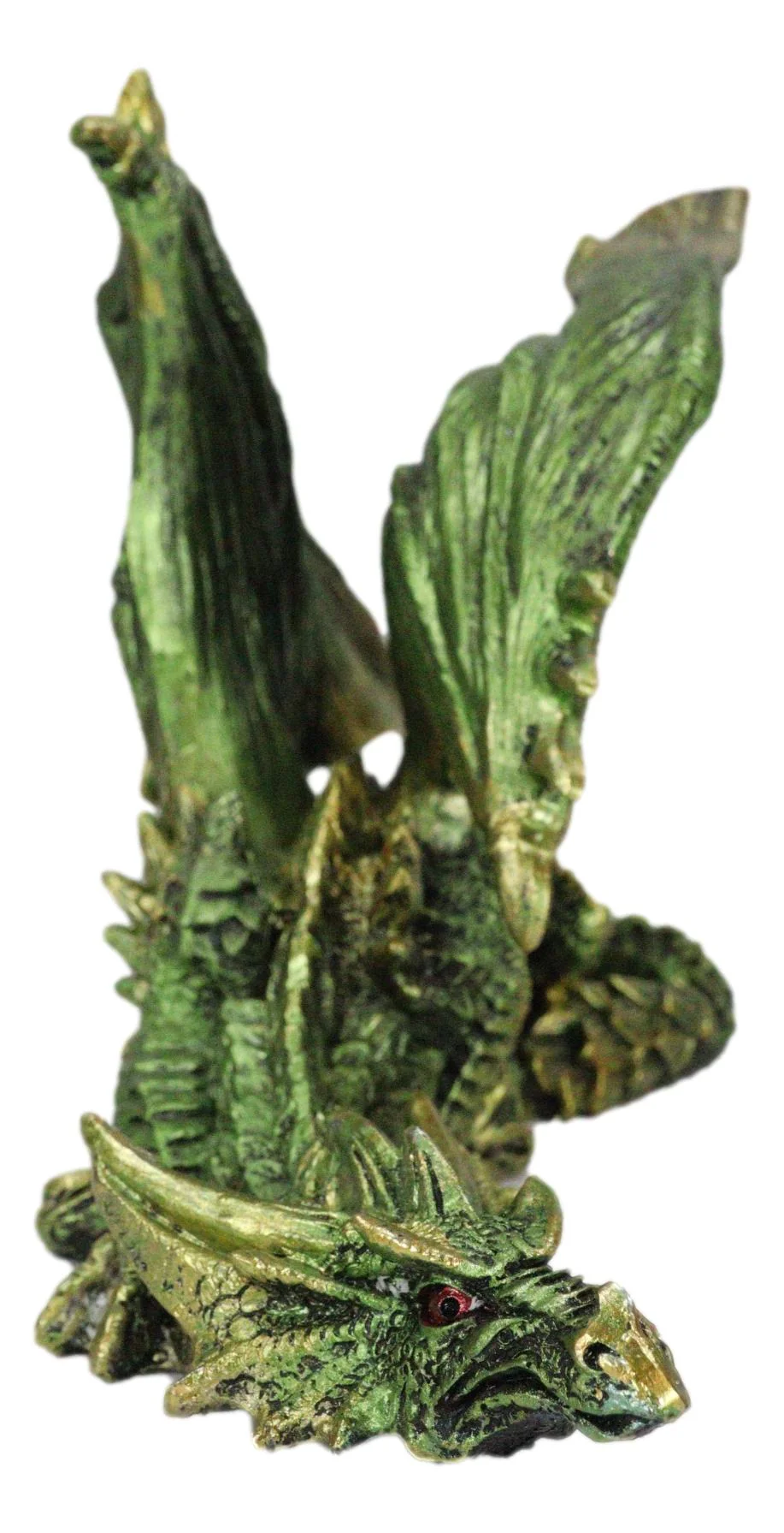 Silent Killer Fantasy Gothic Prowling Green Metallic Dragon Decorative Figurine - Image 6