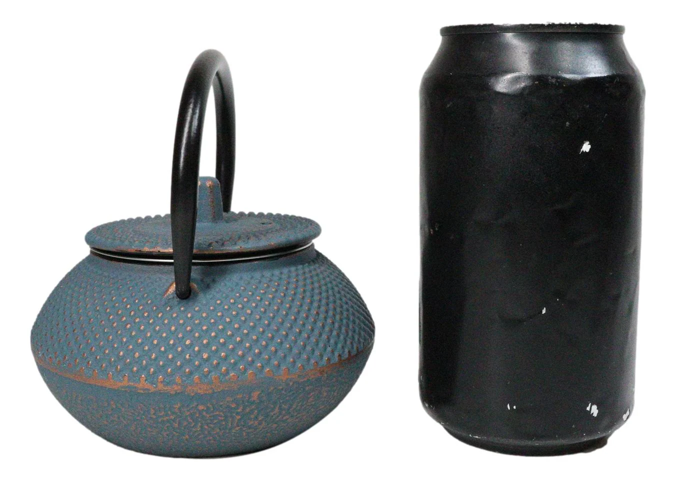 Sky Blue Hobnail Rustic Textured Petite Cast Iron Teapot 10oz Tea Pot - Image 8