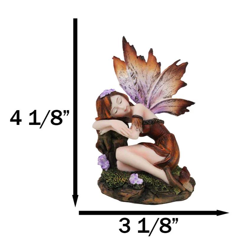Sleeping Autumn Fall Pumpkin Orange Girl Fae Fairy In Enchanted Garden Figurine - Image 2