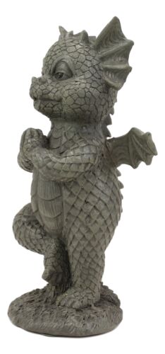 Small Baby Garden Dragon In Zero Gravity Yoga Balance Faux Stone Finish Statue - Image 4