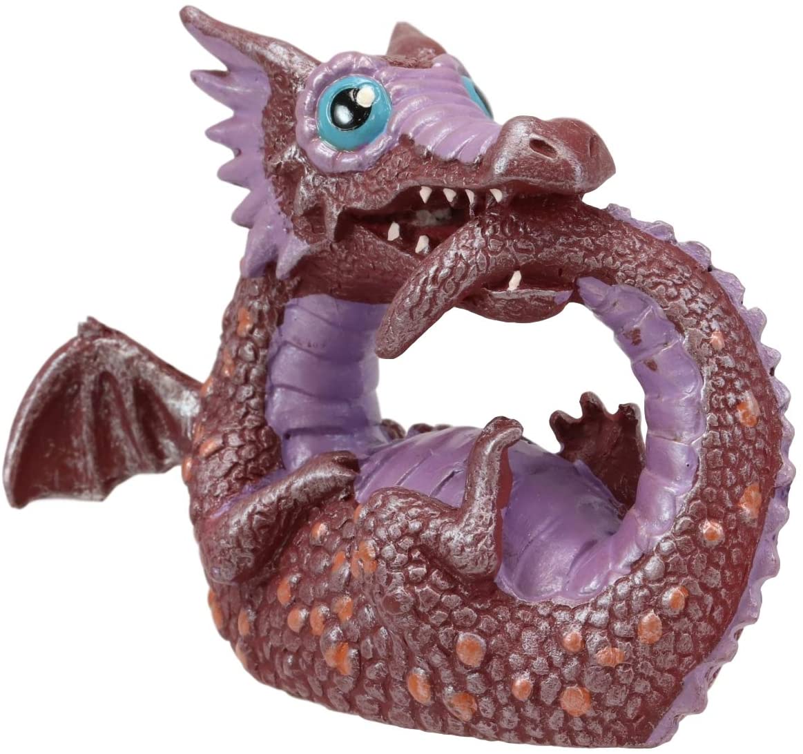 Small Collector Red Cute Tail Biting Baby Dinosaur Dragon Ornament Figurine - Image 4
