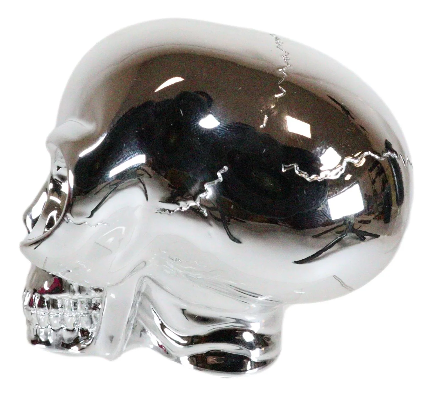 Small Cool Chrome Plated Extraterrestrial ET Alien Skull Figurine Collectible - Image 3
