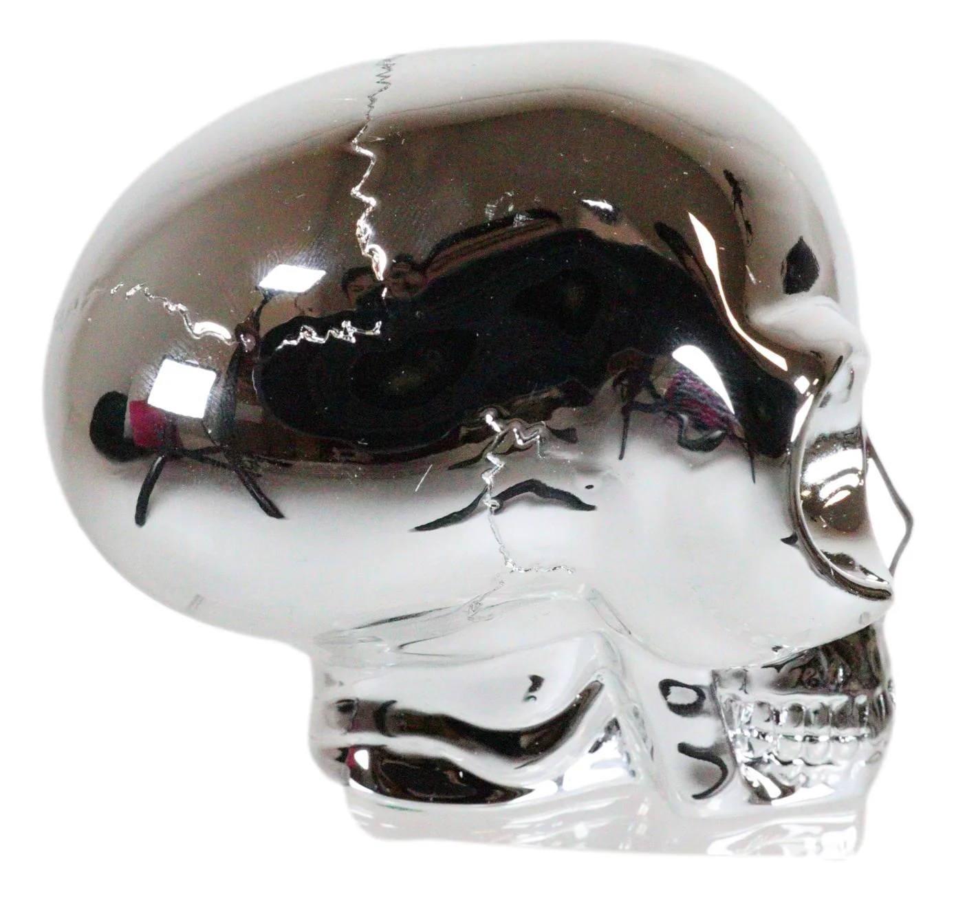 Small Cool Chrome Plated Extraterrestrial ET Alien Skull Figurine Collectible - Image 4